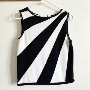 VTG 90s Liz Claiborne Cotton Knit Sweater Sleeveless Tank Top Shirt Petite Small